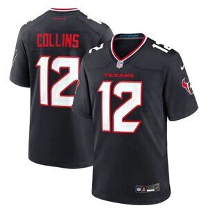 Mens Youths Womens 12 Nico Collins Stitched Navy Jersey